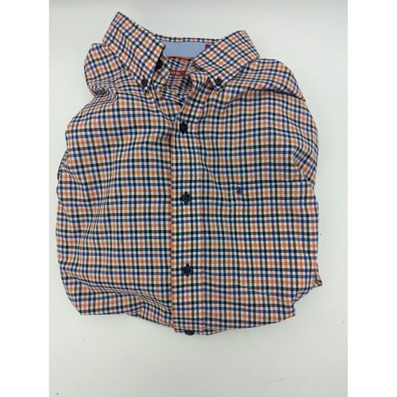 Izod mens button front long sleeve shirt size L blue orange white  checks - Picture 2 of 11
